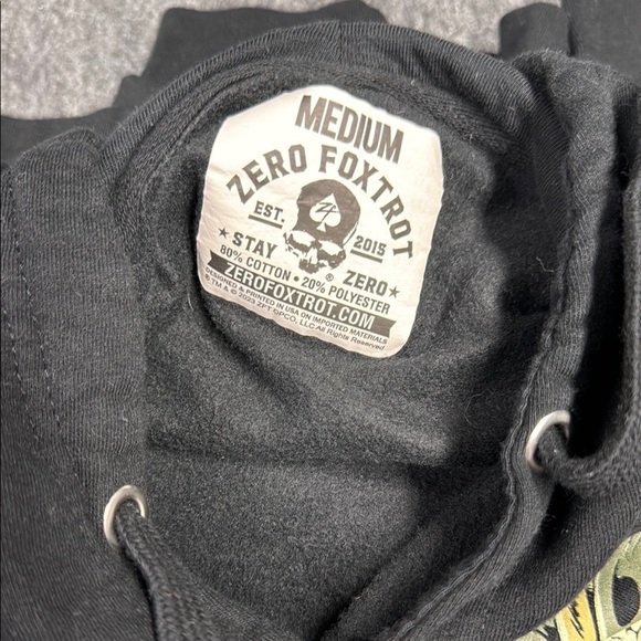 Zero Foxtrot Red and Black Graphic Sweatshirt Hoodie - Picture 2 of 4